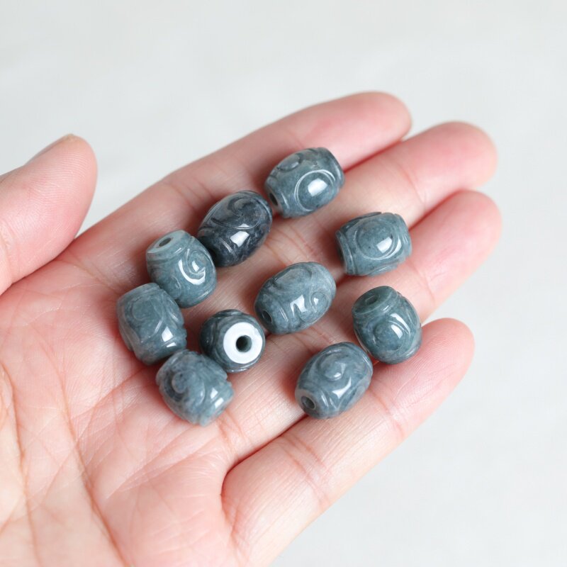 Women'S Fashion Jewellery - 5 Stück Natürliche Blaue Wasserjade-Wellenperlen DIY