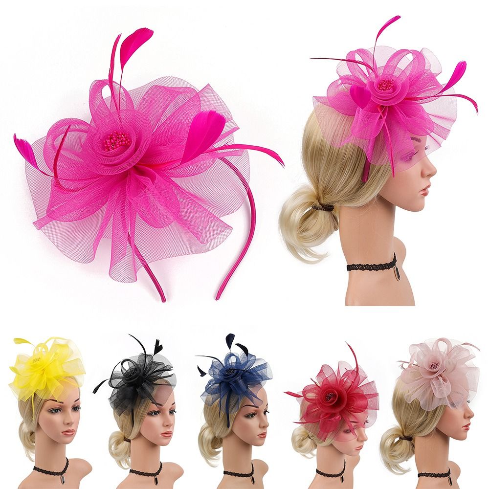 Women'S Fashion Kentucky Derby - Federn Band Fascinator Hüte Vintage Mesh