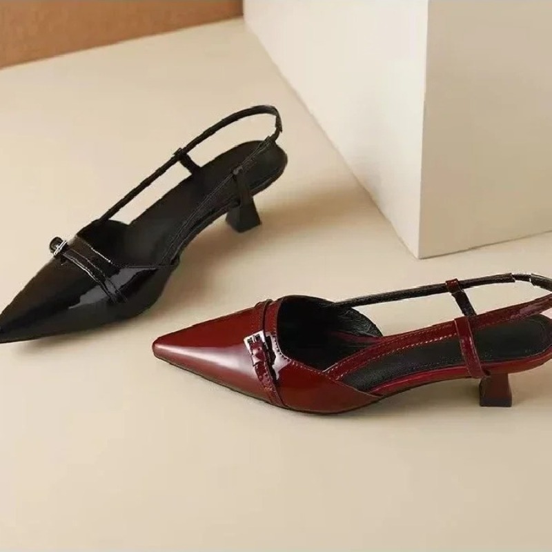 Women'S Fashion Shoes - Damen-Sandalen, modisch, spitze, niedrige Absätze, Einzelschuhe,