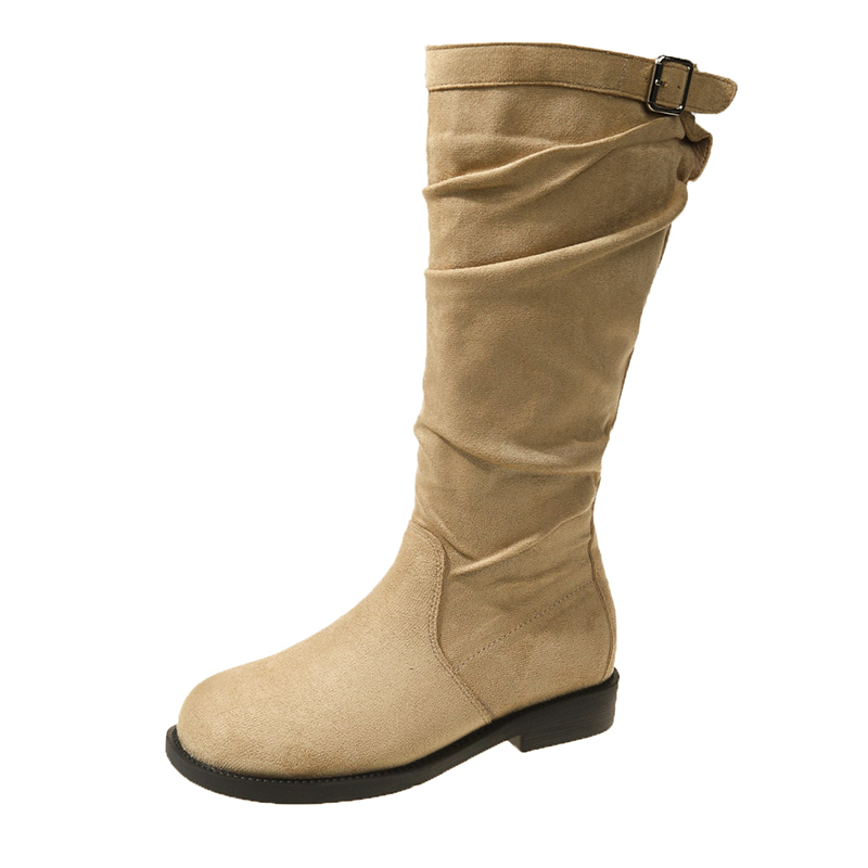 Women'S Fashion Knee High Boots - 2026 Modische Herbst-Winter-Damenstiefel, Slip-on-Stiefel mit Falten,
