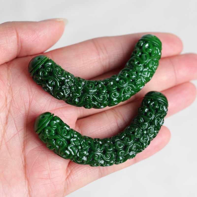 Women'S Fashion Jewellery - 1 Stück Natürlicher grüner Jade-Drachen-Biegestreifen DIY