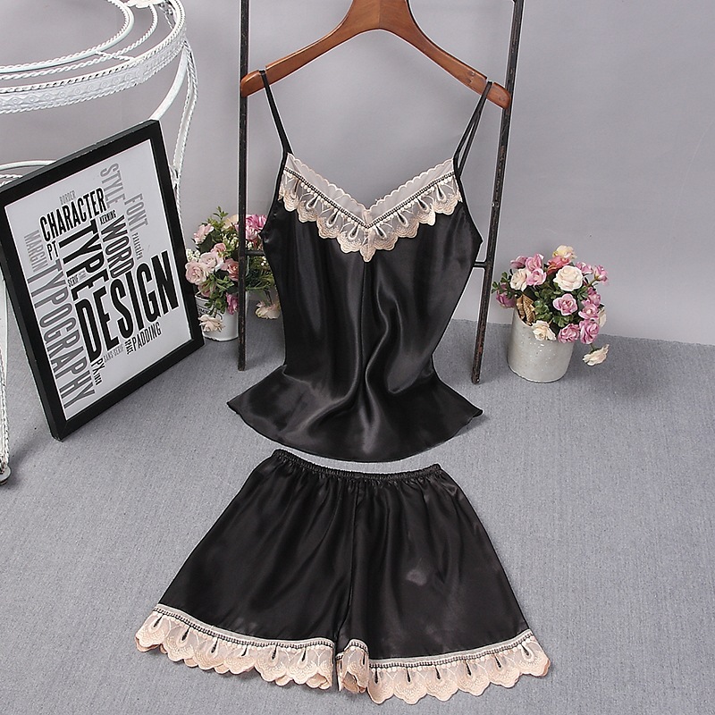 Frauen Satin Robe Reine Farbe  – Lace Trim Cami Bewertung und Preis