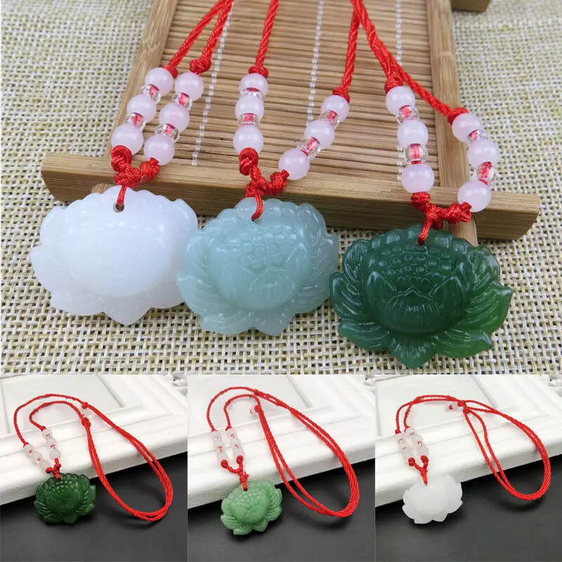 Natürliche grüne Jade-Lotus-An – Women'S Fashion Jewellery Bewertung und Preis