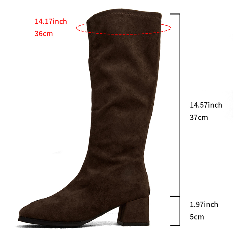 Fashion Black Thick High Heels – Women'S Fashion Knee High Boots Bewertung und Preis