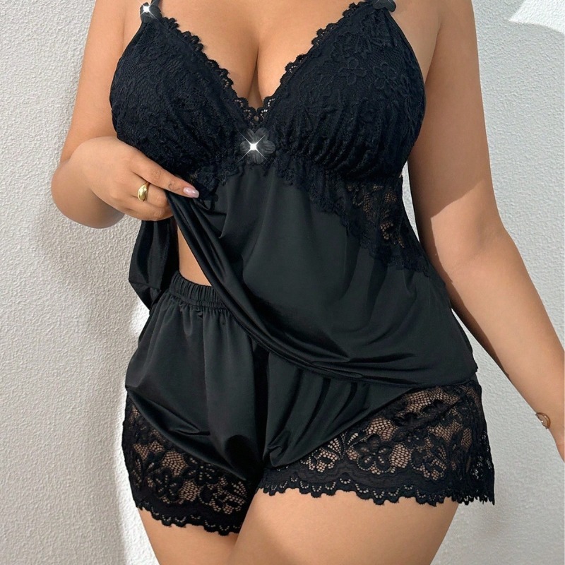 Damen Übergröße Spitzen-Linger – Lace Trim Cami Bewertung und Preis